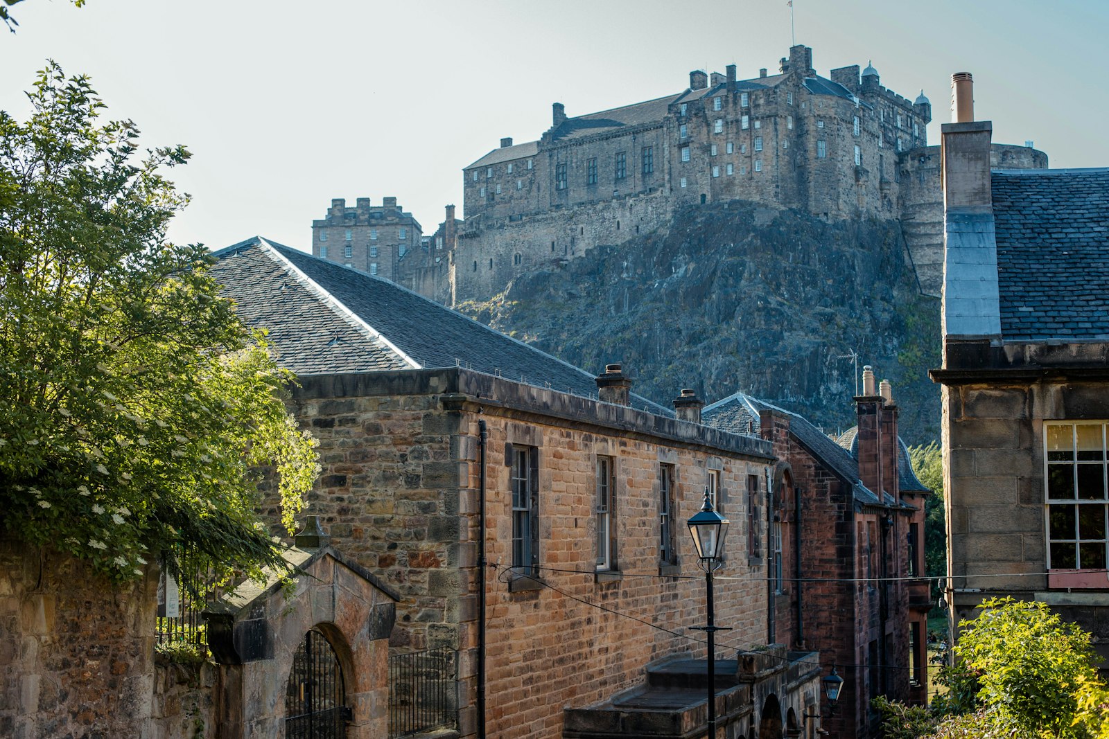 Edinburgh Castle above the city’s stone streets