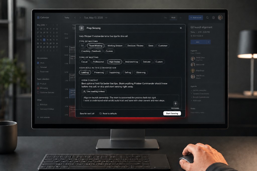 Piloteer preparing a user before an interaction